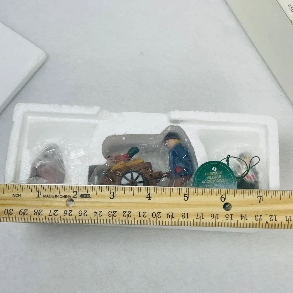 Dept 56 Heritage Village Harvest Seed Cart Set of 3 Porcelain Figures 5645-6